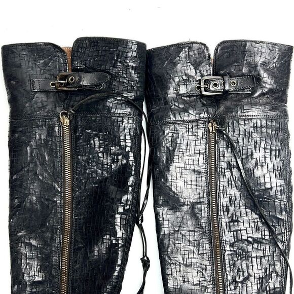 UGG Collection Nicoletta Scored Over-the-Knee Black Leather Boot size 6 1/2 - Picture 10 of 16